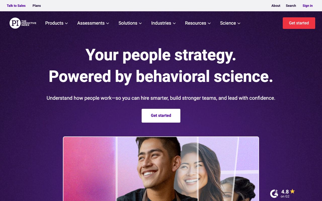 Predictive Index — zrzut ekranu interfejsu