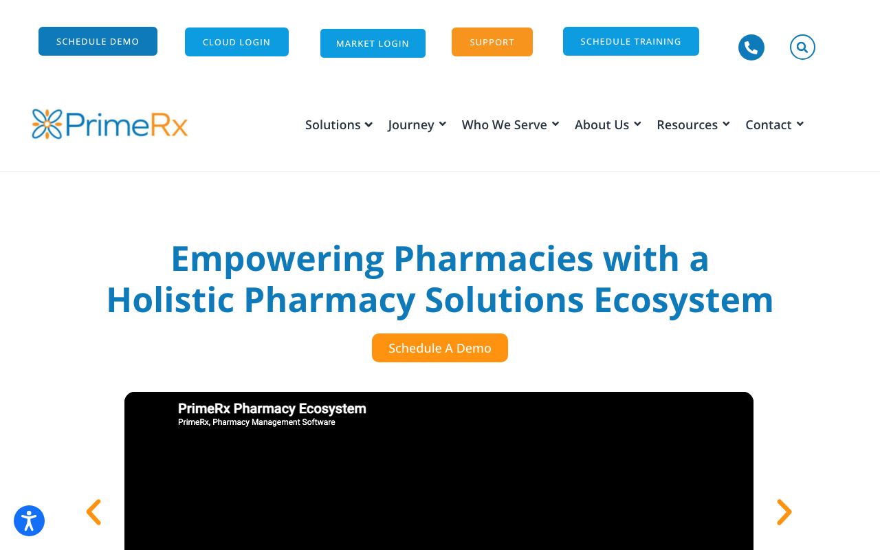 PrimeRx — zrzut ekranu interfejsu