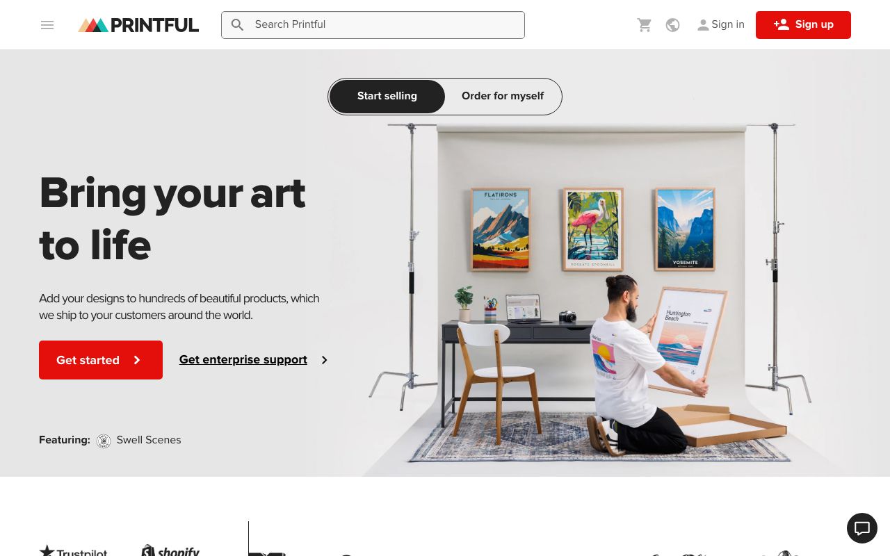 Printful. Verified Reviews, Pros & Cons — zrzut ekranu interfejsu