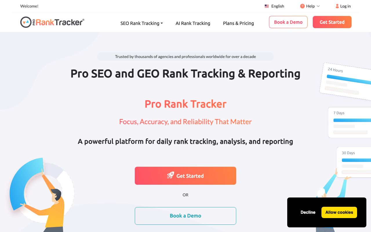 Pro Rank Tracker — zrzut ekranu interfejsu