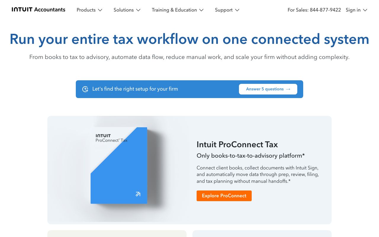 Intuit ProConnect Tax — zrzut ekranu interfejsu