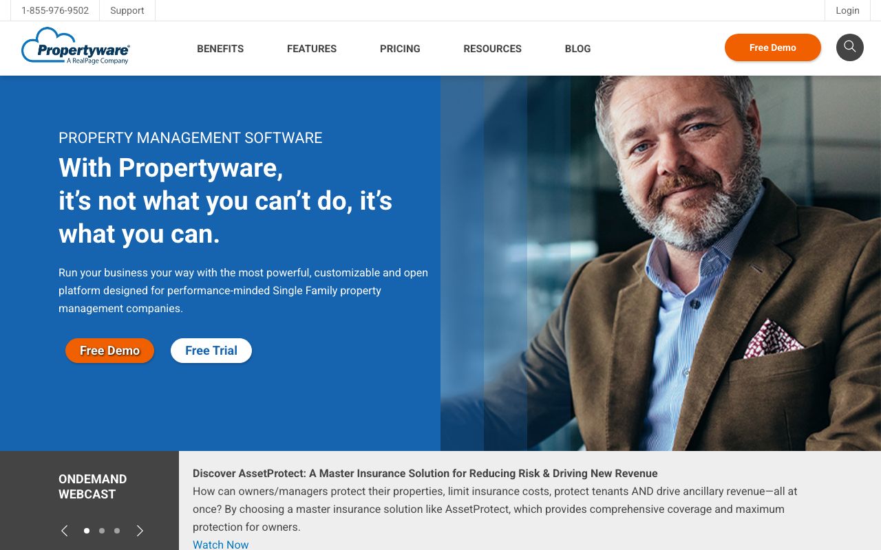 Propertyware — zrzut ekranu interfejsu