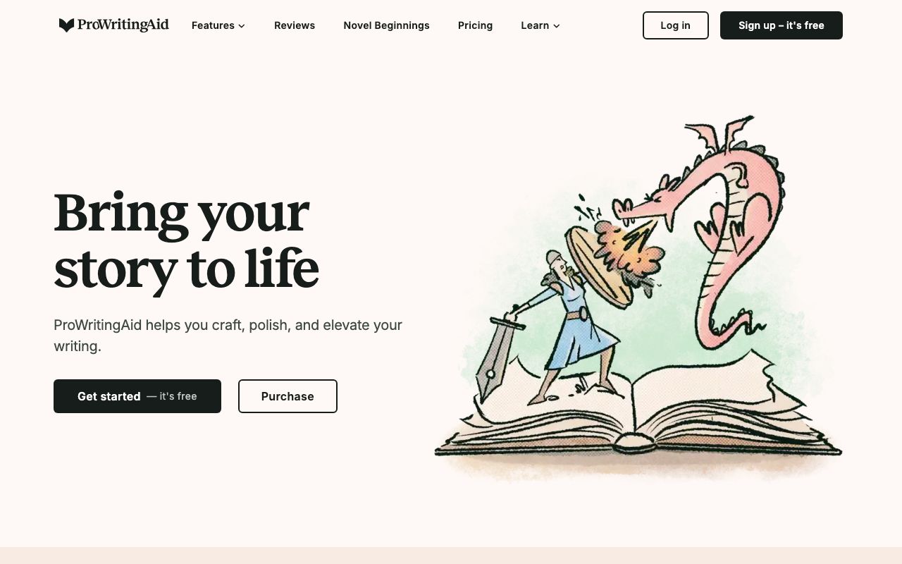 ProWritingAid — zrzut ekranu interfejsu