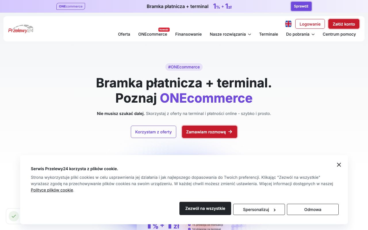 Przelewy24 — zrzut ekranu interfejsu