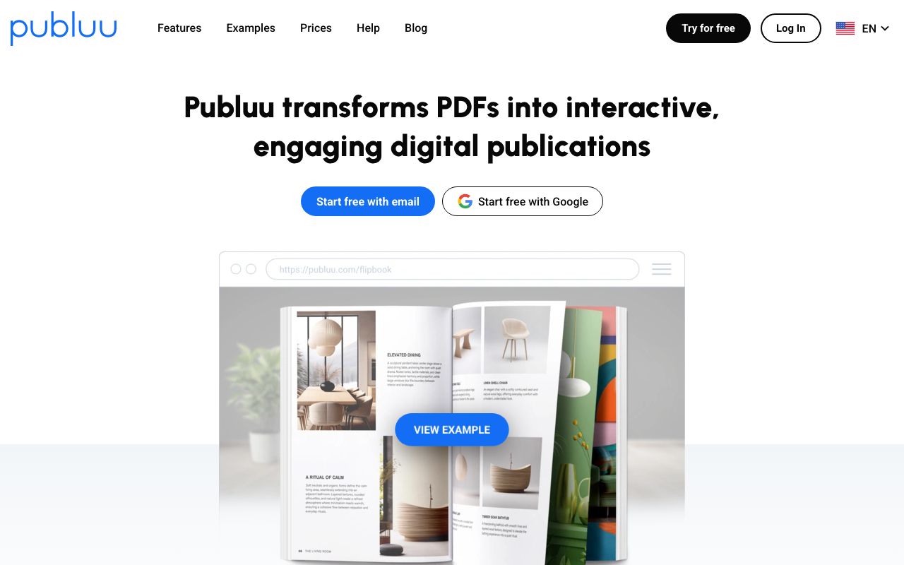 Publuu — zrzut ekranu interfejsu