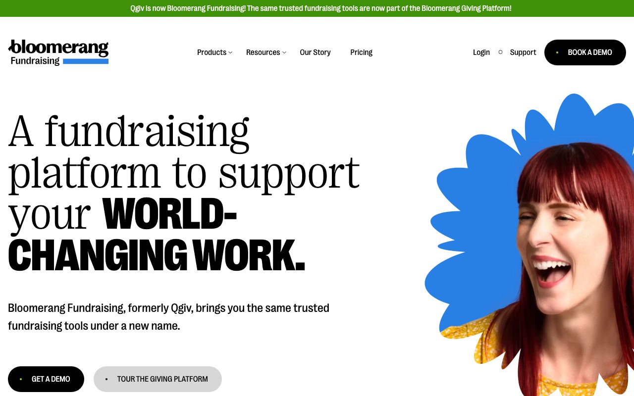 Reviews of Bloomerang Fundraising — zrzut ekranu interfejsu