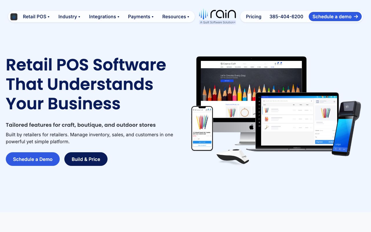 Rain POS — zrzut ekranu interfejsu
