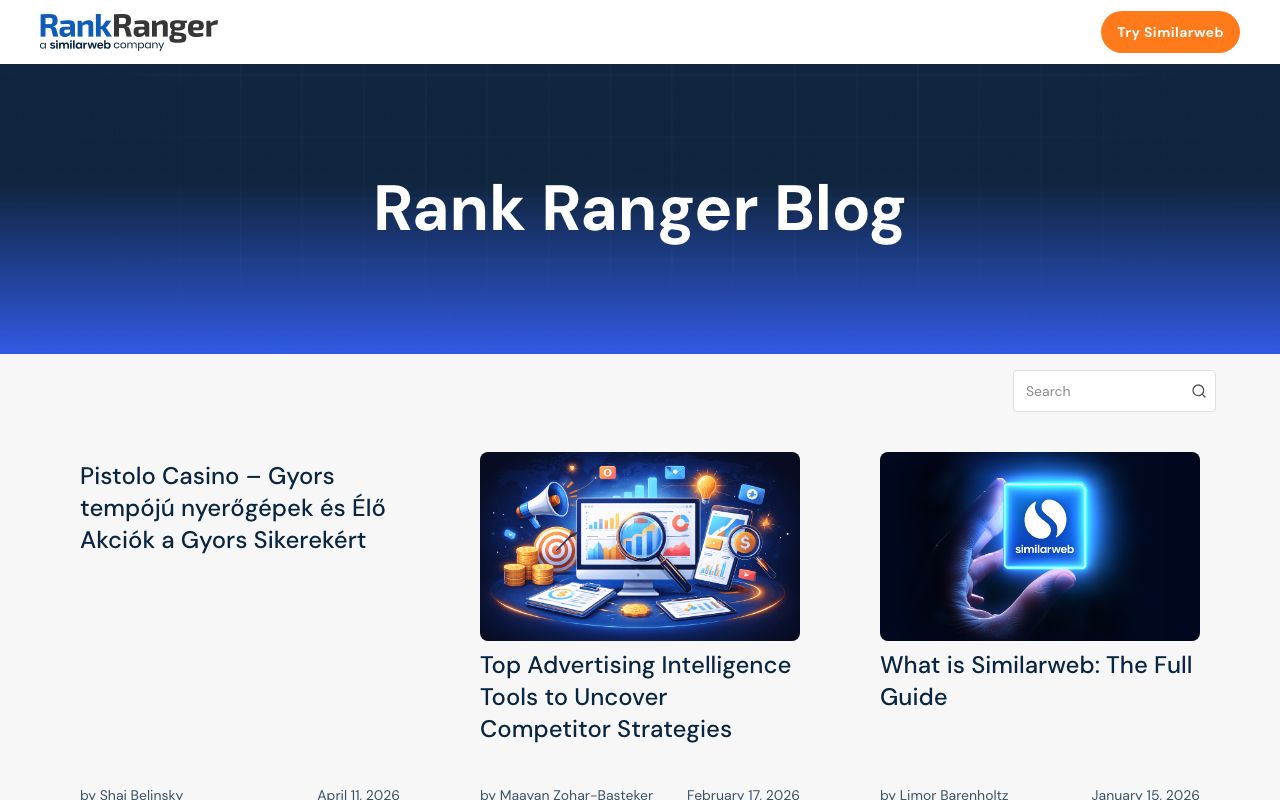 RankRanger — zrzut ekranu interfejsu