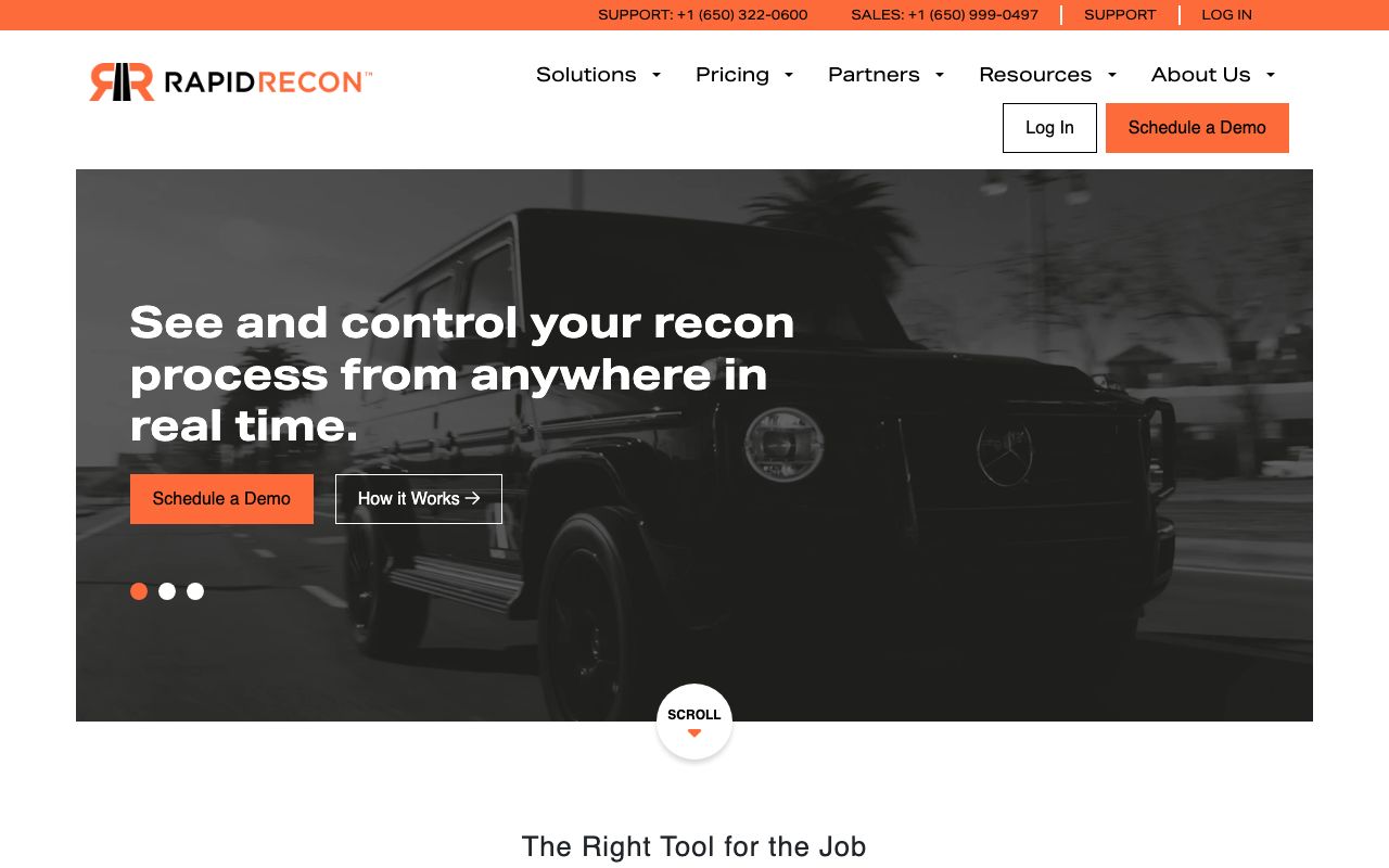 Rapid Recon — zrzut ekranu interfejsu