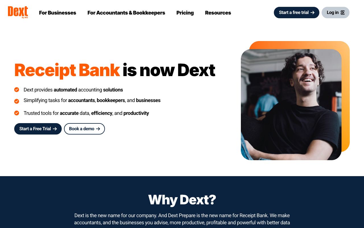 Dext — zrzut ekranu interfejsu