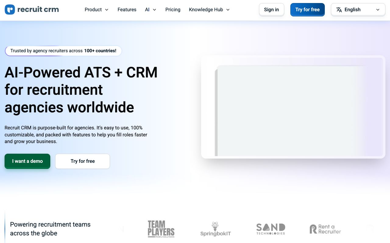 Recruit CRM — zrzut ekranu interfejsu