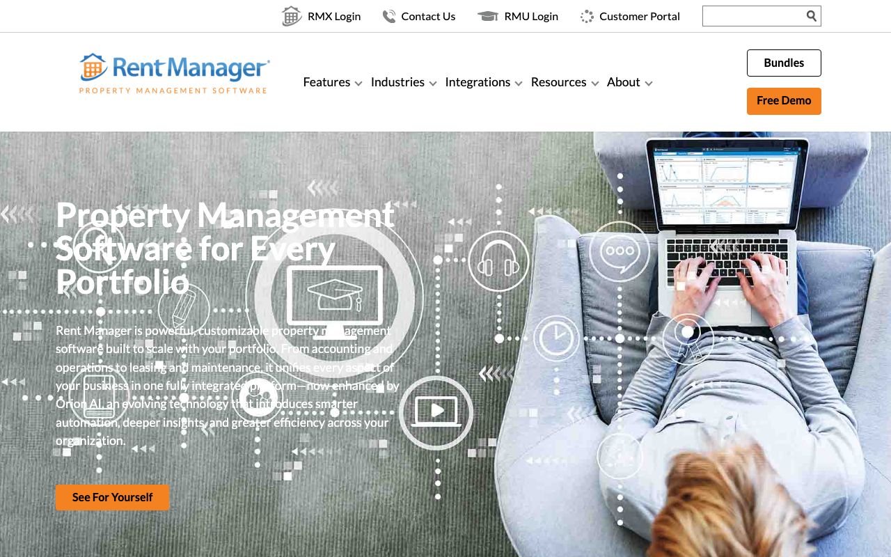 Rent Manager — zrzut ekranu interfejsu