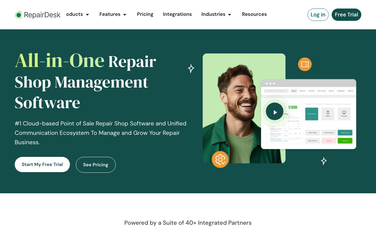 RepairDesk — zrzut ekranu interfejsu