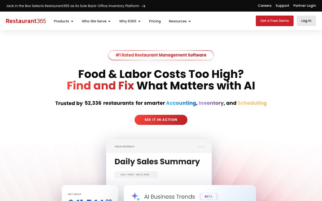 Restaurant365 Reviews, Pros and Cons — zrzut ekranu interfejsu
