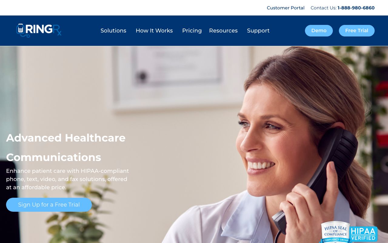 RingRx — zrzut ekranu interfejsu