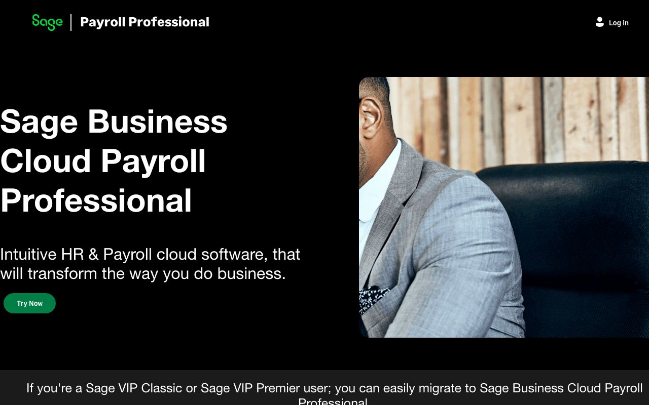 Sage Business Cloud Payroll Professional 2026 — zrzut ekranu interfejsu