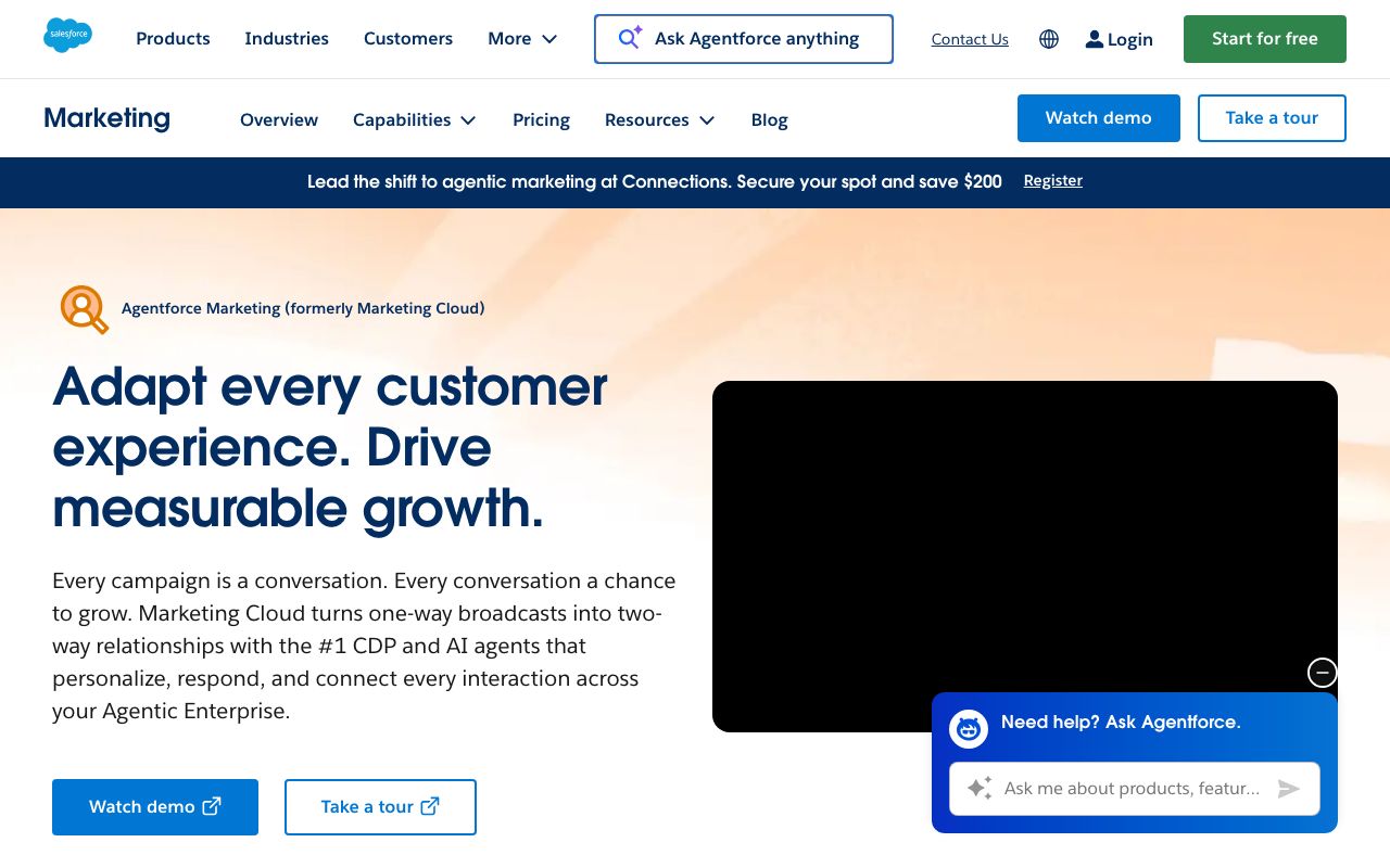 Salesforce Marketing Cloud Software Pricing, Alternatives ... — zrzut ekranu interfejsu