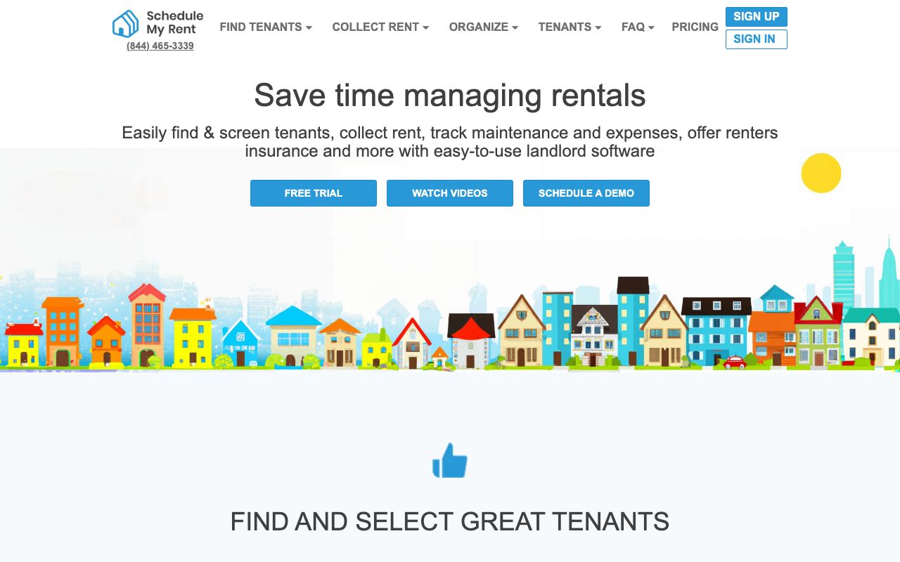 Schedule My Rent — zrzut ekranu interfejsu