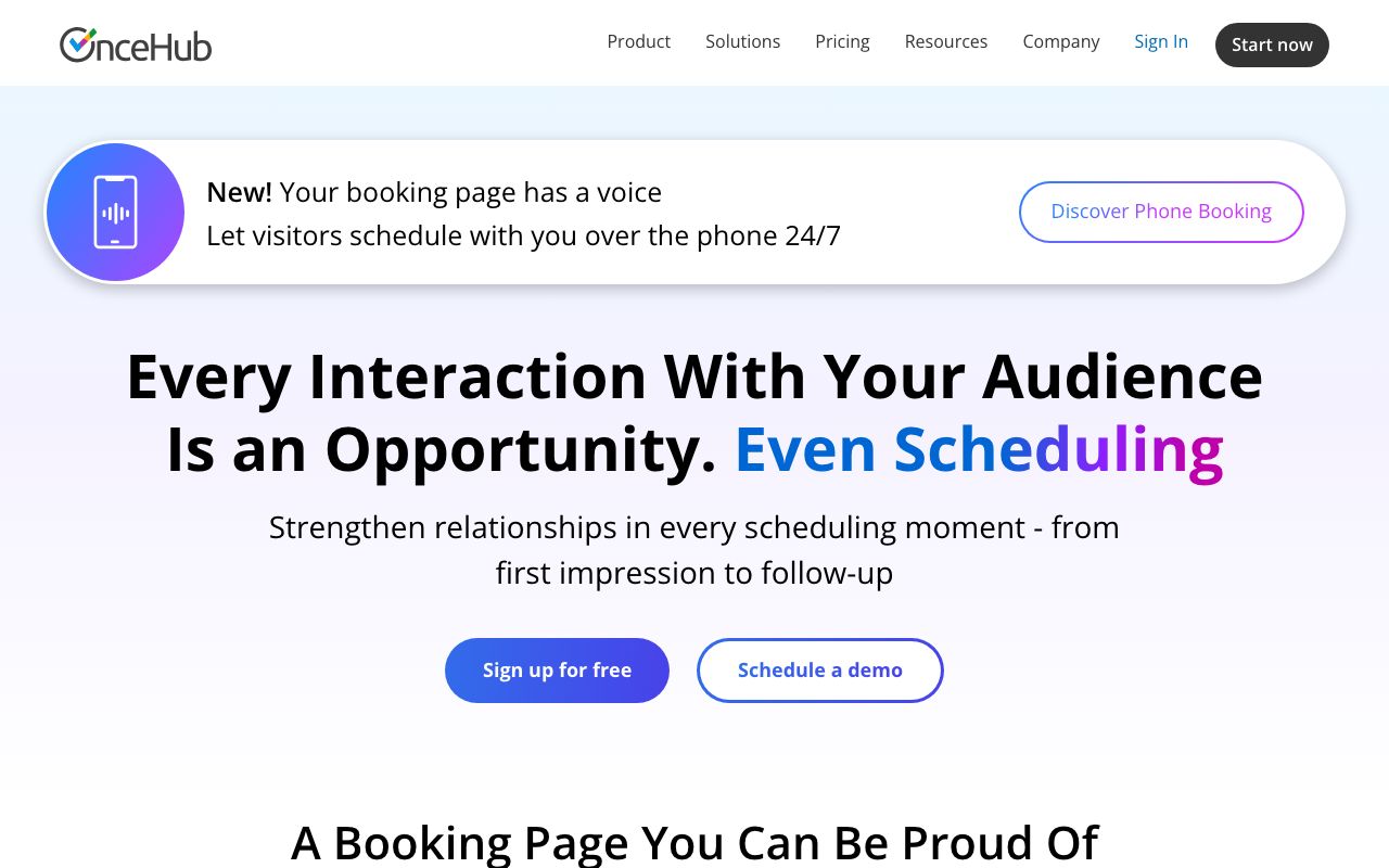 OnceHub — zrzut ekranu interfejsu