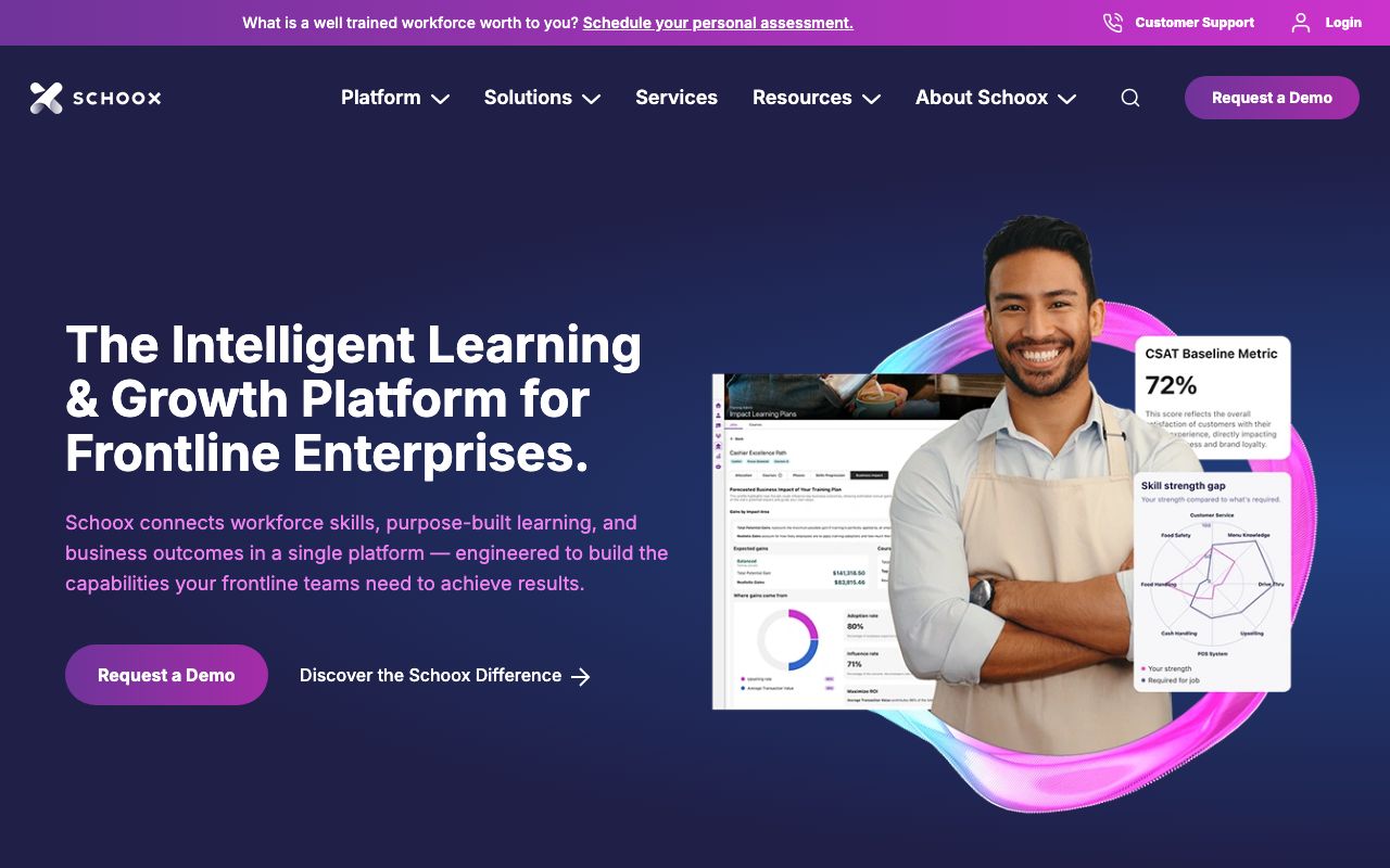 Schoox — zrzut ekranu interfejsu