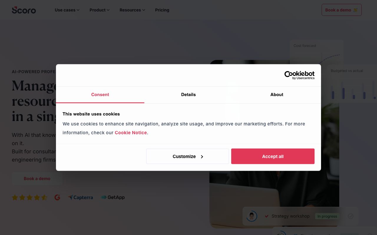Scoro. Verified Reviews, Pros & Cons — zrzut ekranu interfejsu
