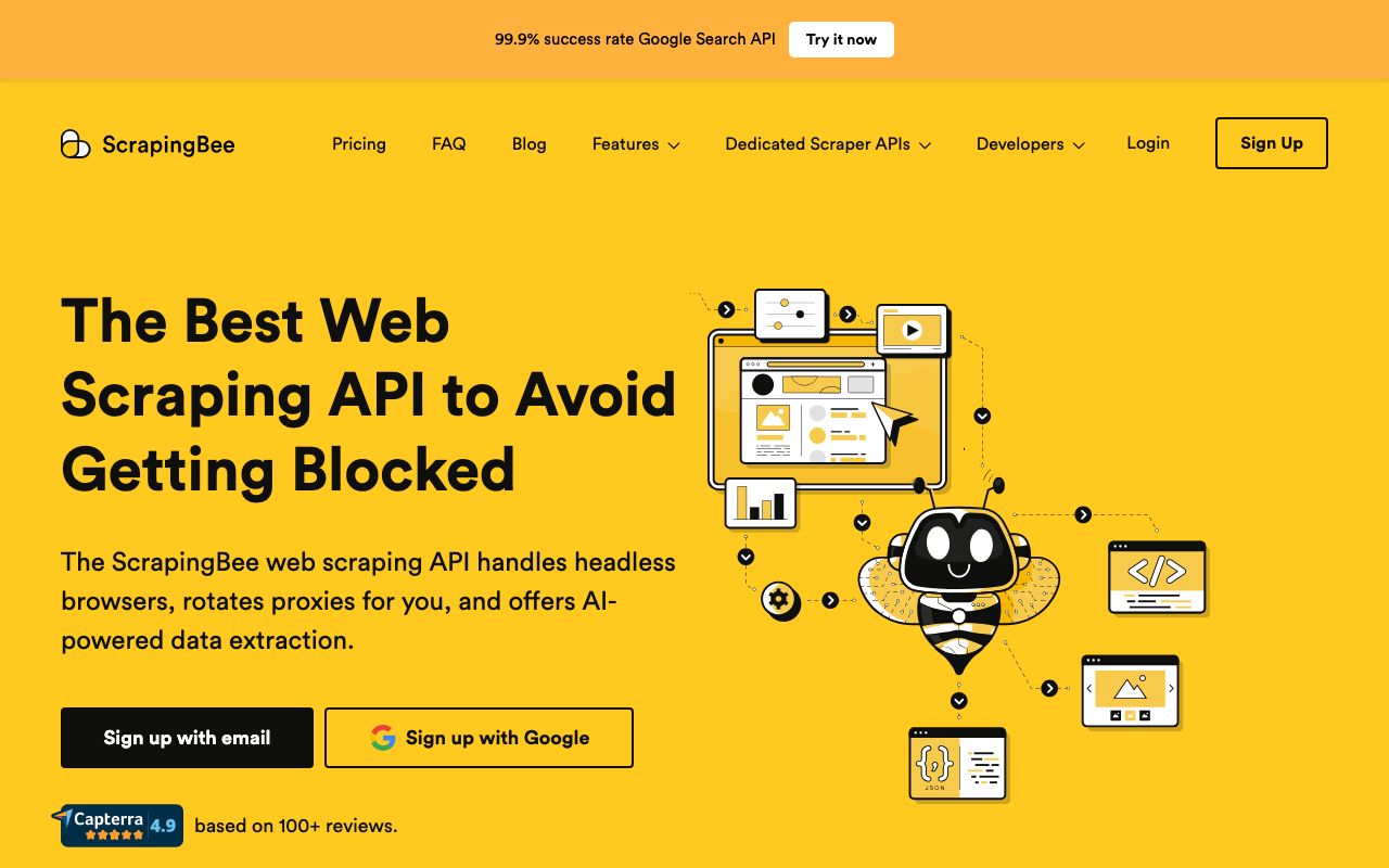ScrapingBee. Verified Reviews, Pros & Cons — zrzut ekranu interfejsu
