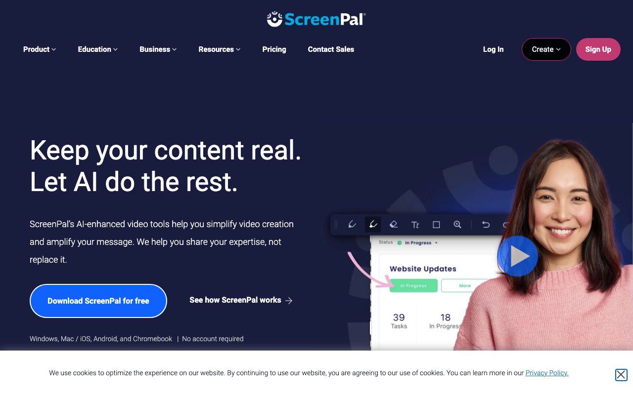 ScreenPal — zrzut ekranu interfejsu
