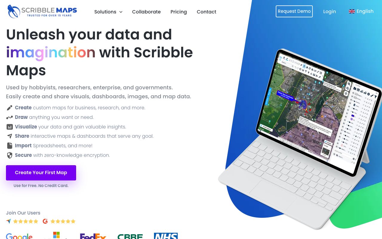 Scribble Maps — zrzut ekranu interfejsu