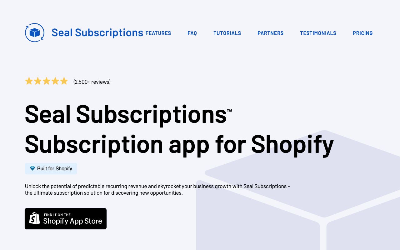 Seal Subscriptions — zrzut ekranu interfejsu