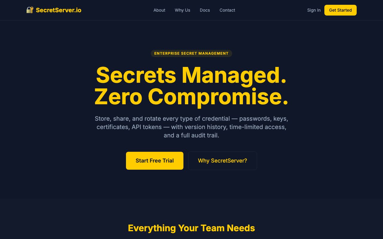 Secret Server Password Manager 2026 Pricing, Features ... — zrzut ekranu interfejsu