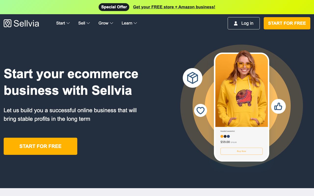 Sellvia. Verified Reviews, Pros & Cons — zrzut ekranu interfejsu