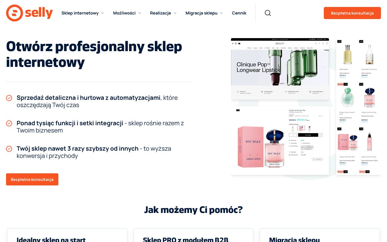 Selly — zrzut ekranu interfejsu
