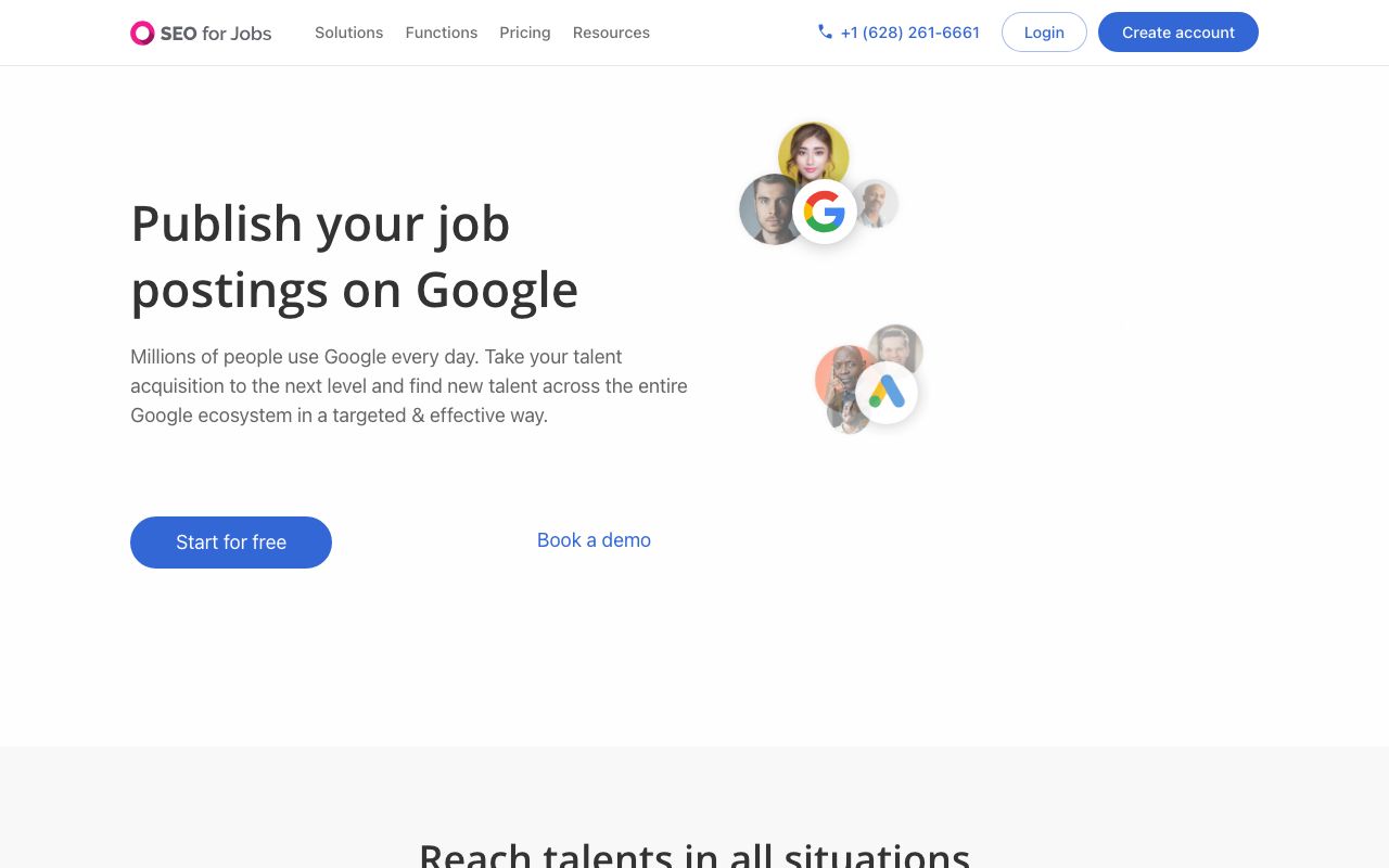 SEO for Jobs — zrzut ekranu interfejsu