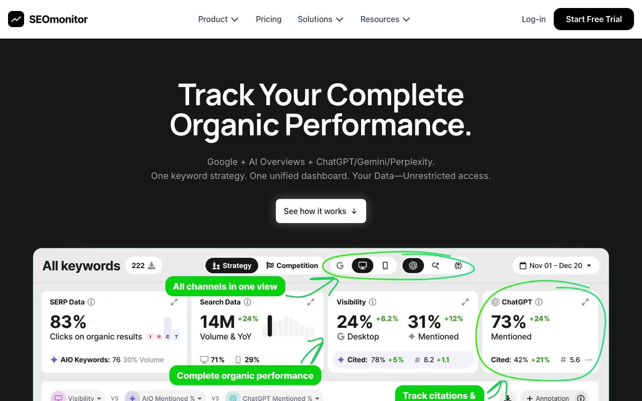 SEOmonitor. Verified Reviews, Pros & Cons — zrzut ekranu interfejsu