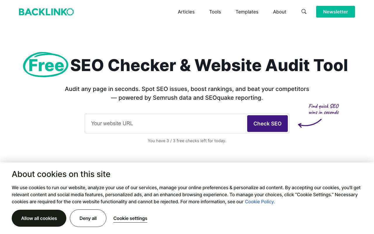 SEOquake — zrzut ekranu interfejsu
