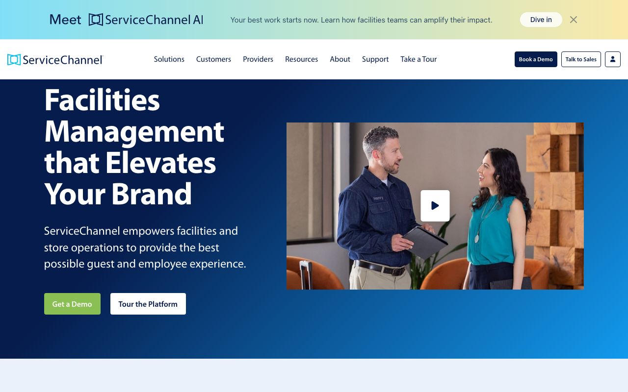 ServiceChannel — zrzut ekranu interfejsu