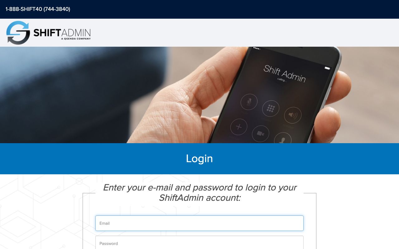 Shift Admin — zrzut ekranu interfejsu