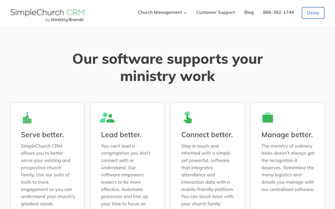 SimpleChurch CRM — zrzut ekranu interfejsu