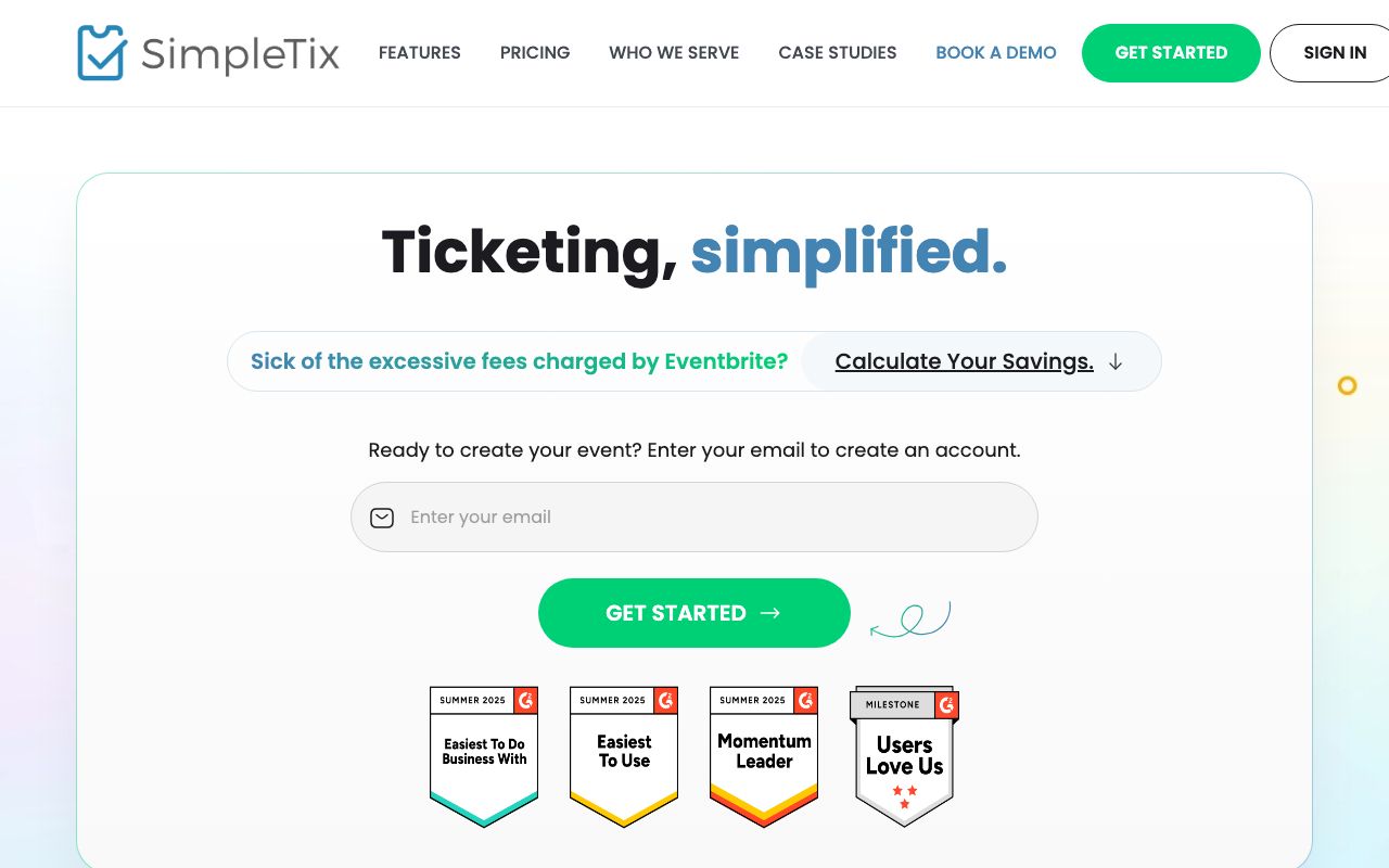 SimpleTix Reviews, Pros and Cons — zrzut ekranu interfejsu