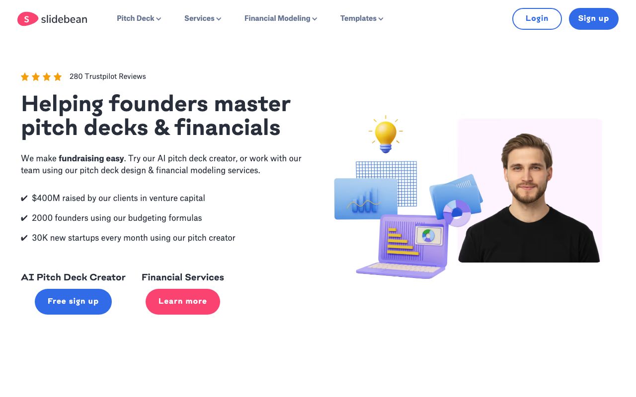 Slidebean — zrzut ekranu interfejsu