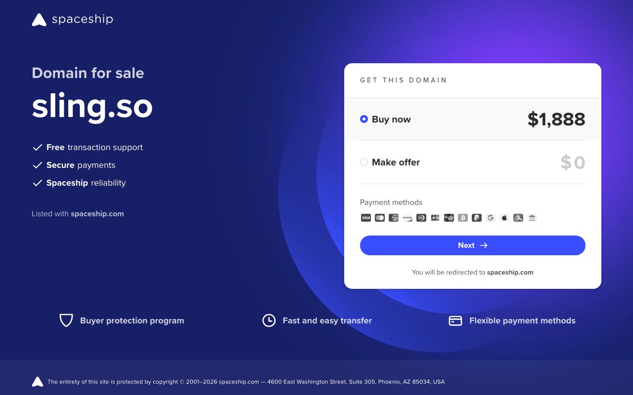 Sling — zrzut ekranu interfejsu