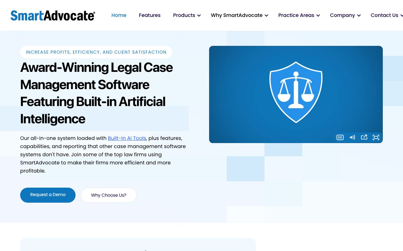 SmartAdvocate. Verified Reviews, Pros & ... — zrzut ekranu interfejsu