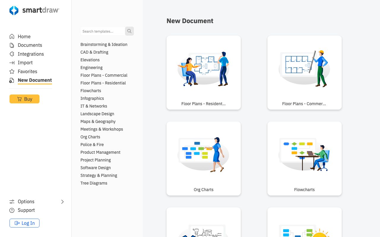 SmartDraw — zrzut ekranu interfejsu