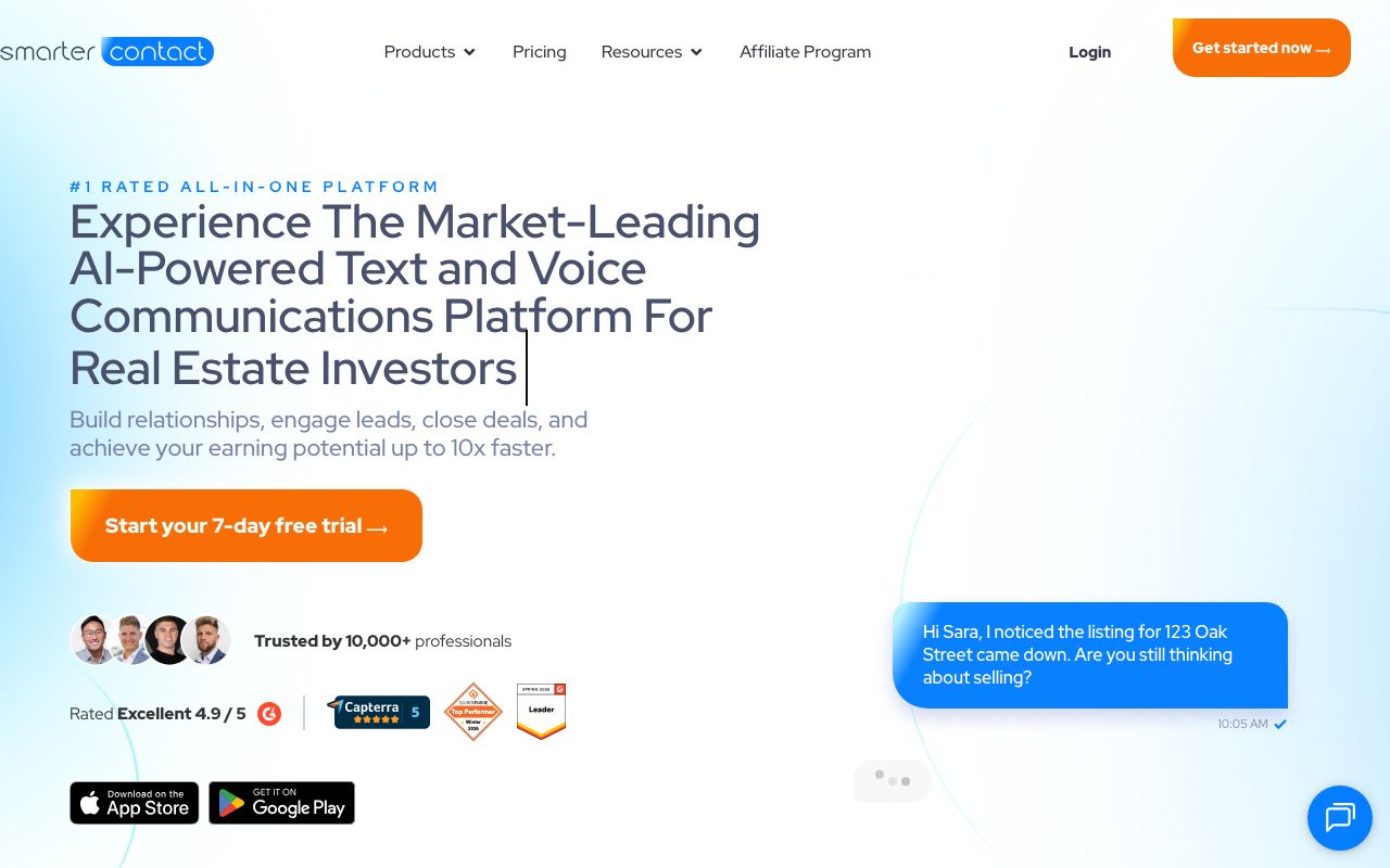 Smarter Contact — zrzut ekranu interfejsu