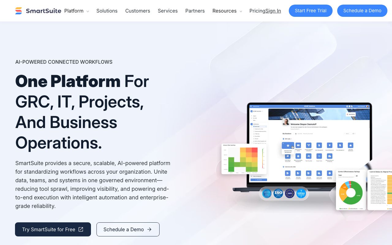 SmartSuite — zrzut ekranu interfejsu