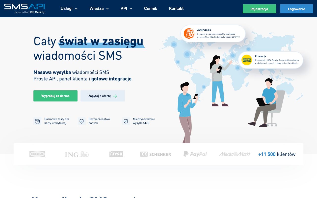 SMSAPI — zrzut ekranu interfejsu