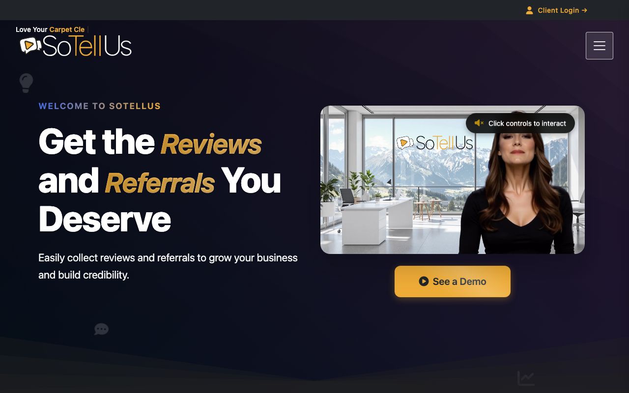 SoTellUs — zrzut ekranu interfejsu