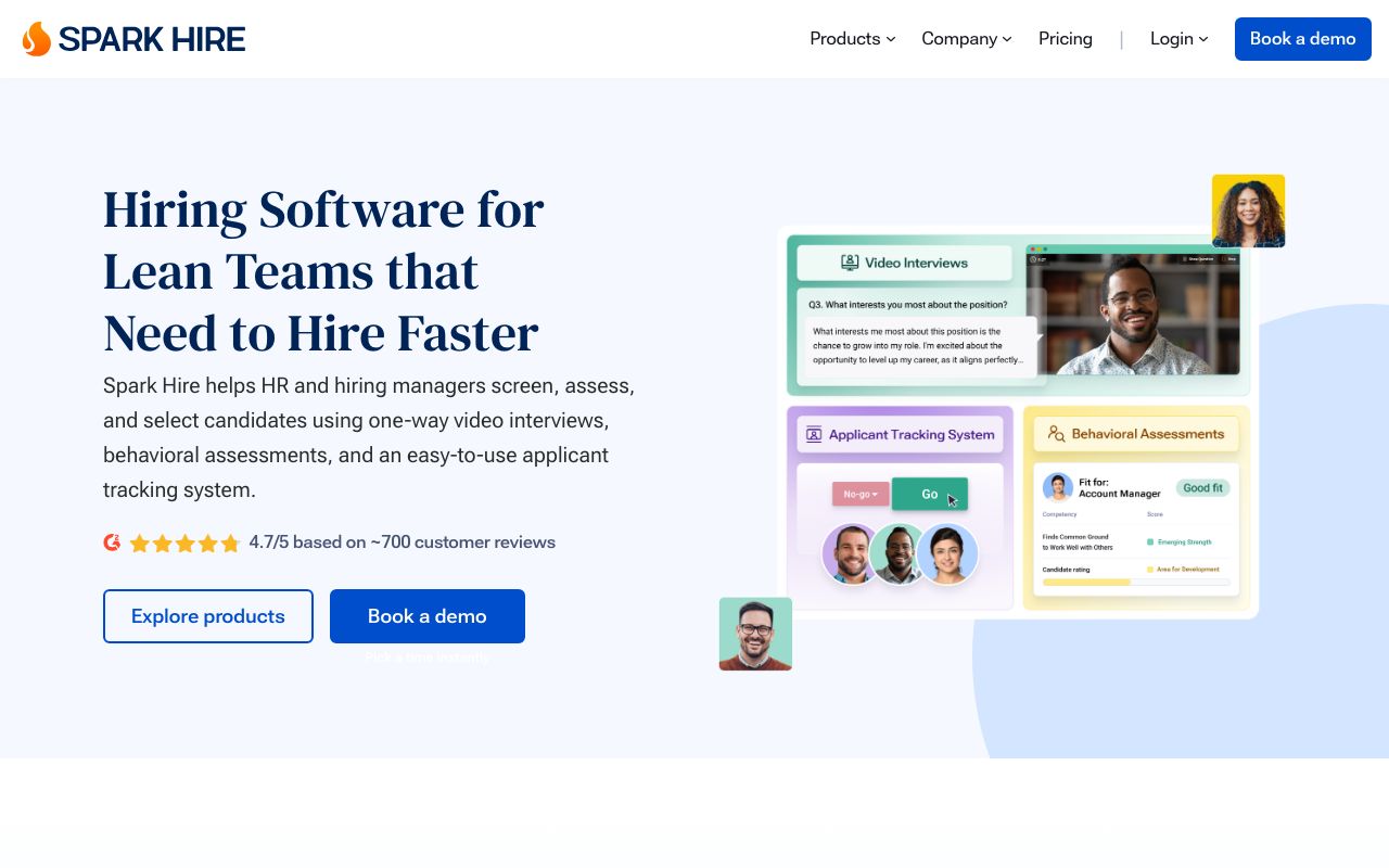 Spark Hire — zrzut ekranu interfejsu