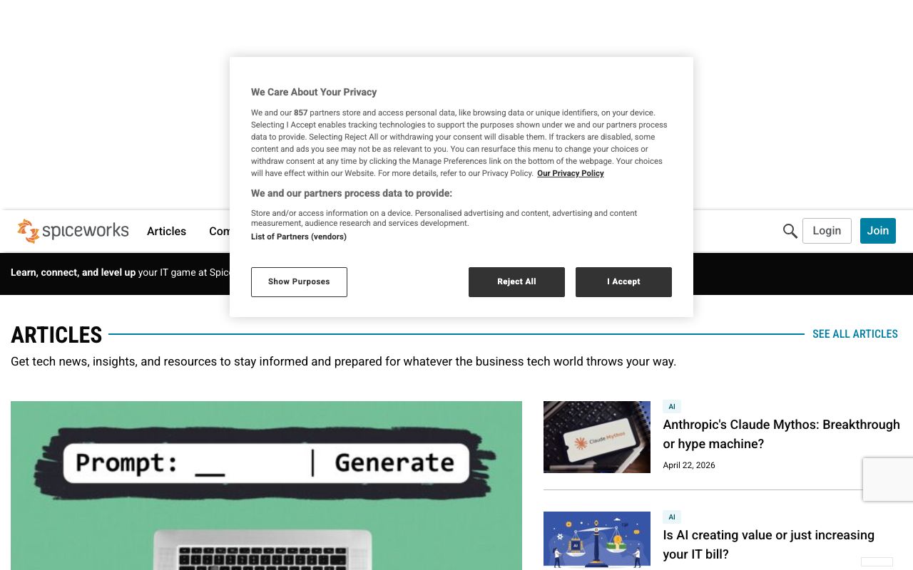 Spiceworks Cloud Help Desk 2026 — zrzut ekranu interfejsu