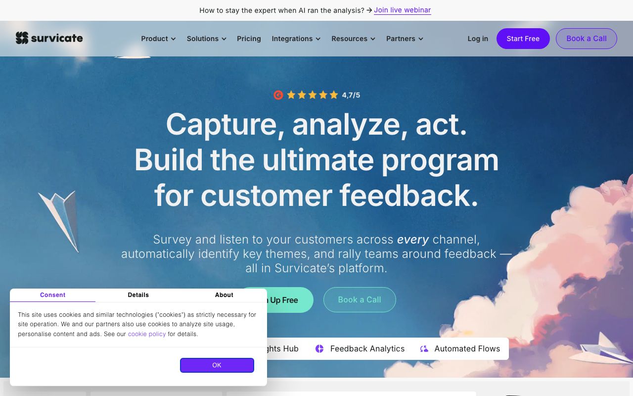 Survicate. Verified Reviews, Pros & Cons — zrzut ekranu interfejsu